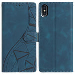 Custodia per telefono in pelle con triangoli in rilievo, For iPhone X / XS, For iPhone XR, For iPhone XS Max, For iPhone 7 Plus / 8 Plus