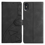 Custodia per telefono in pelle con triangoli in rilievo, For iPhone X / XS, For iPhone XR, For iPhone XS Max, For iPhone 7 Plus / 8 Plus