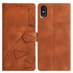 Custodia per telefono in pelle con triangoli in rilievo, For iPhone X / XS, For iPhone XR, For iPhone XS Max, For iPhone 7 Plus / 8 Plus