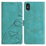 Custodia per telefono in pelle con triangoli in rilievo, For iPhone X / XS, For iPhone XR, For iPhone XS Max, For iPhone 7 Plus / 8 Plus