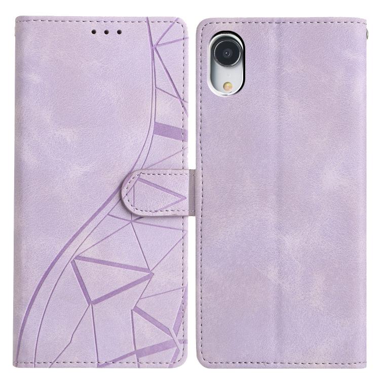 Custodia per telefono in pelle con triangoli in rilievo, For iPhone X / XS, For iPhone XR, For iPhone XS Max, For iPhone 7 Plus / 8 Plus