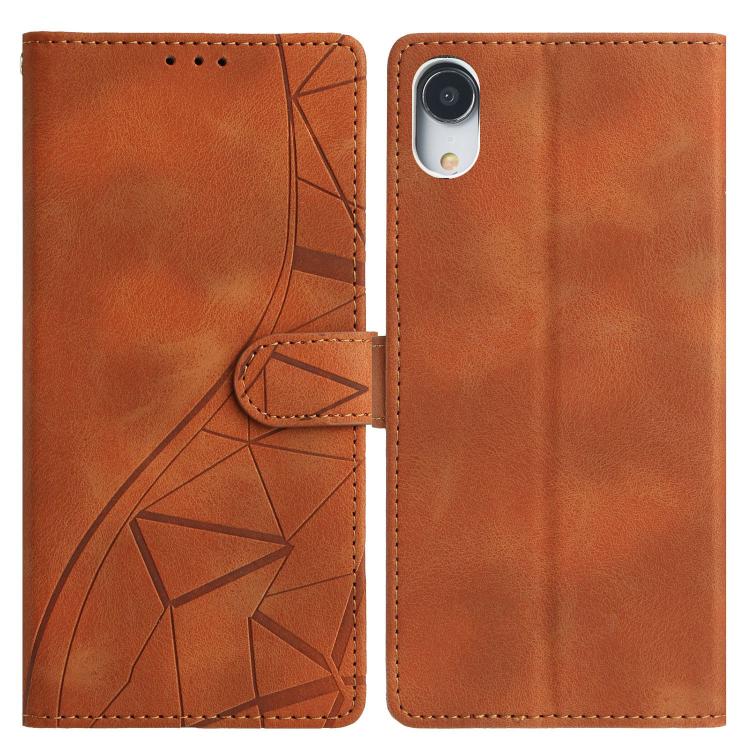 Custodia per telefono in pelle con triangoli in rilievo, For iPhone X / XS, For iPhone XR, For iPhone XS Max, For iPhone 7 Plus / 8 Plus