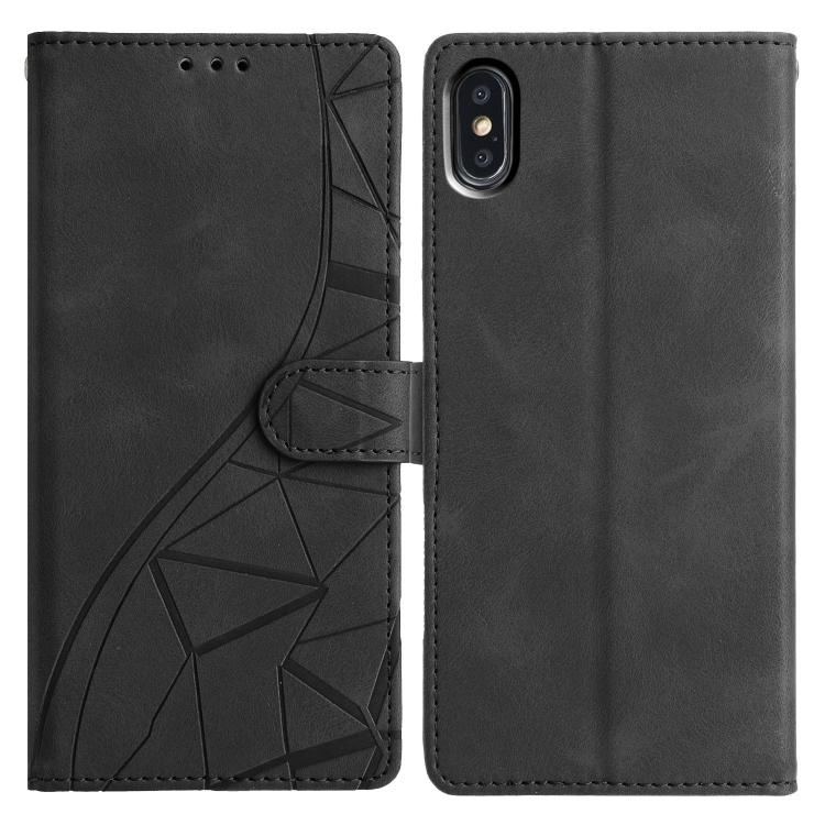 Custodia per telefono in pelle con triangoli in rilievo, For iPhone X / XS, For iPhone XR, For iPhone XS Max, For iPhone 7 Plus / 8 Plus