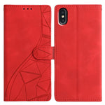 Custodia per telefono in pelle con triangoli in rilievo, For iPhone X / XS, For iPhone XR, For iPhone XS Max, For iPhone 7 Plus / 8 Plus