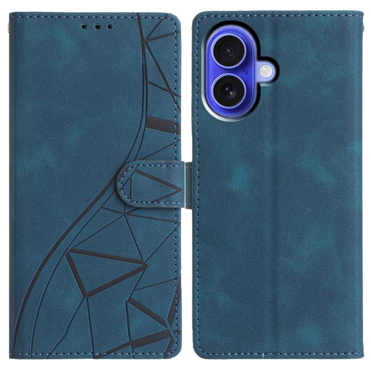 Custodia per telefono in pelle con triangoli in rilievo, For iPhone 17, For iPhone Air, For iPhone 17e / 16e, For iPhone 16 Pro Max
