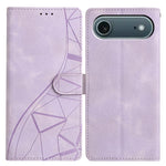 Custodia per telefono in pelle con triangoli in rilievo, For iPhone 17, For iPhone Air, For iPhone 17e / 16e, For iPhone 16 Pro Max