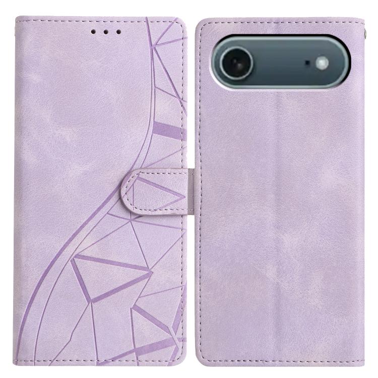 Custodia per telefono in pelle con triangoli in rilievo, For iPhone 17, For iPhone Air, For iPhone 17e / 16e, For iPhone 16 Pro Max