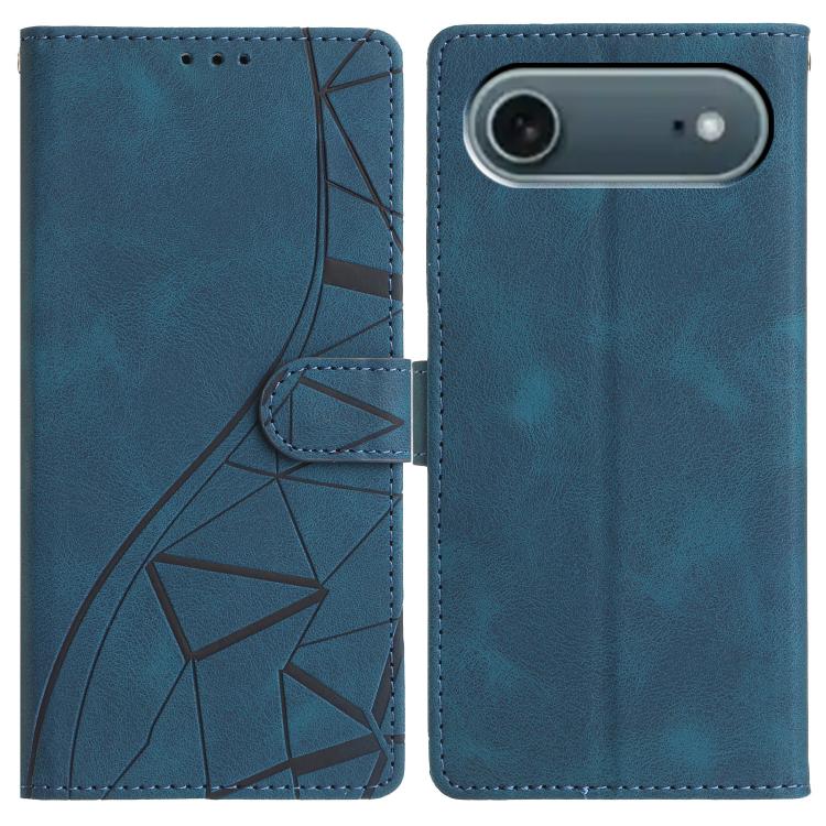 Custodia per telefono in pelle con triangoli in rilievo, For iPhone 17, For iPhone Air, For iPhone 17e / 16e, For iPhone 16 Pro Max