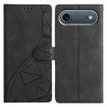 Custodia per telefono in pelle con triangoli in rilievo, For iPhone 17, For iPhone Air, For iPhone 17e / 16e, For iPhone 16 Pro Max