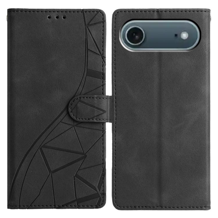Custodia per telefono in pelle con triangoli in rilievo, For iPhone 17, For iPhone Air, For iPhone 17e / 16e, For iPhone 16 Pro Max