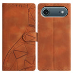 Custodia per telefono in pelle con triangoli in rilievo, For iPhone 17, For iPhone Air, For iPhone 17e / 16e, For iPhone 16 Pro Max