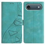 Custodia per telefono in pelle con triangoli in rilievo, For iPhone 17, For iPhone Air, For iPhone 17e / 16e, For iPhone 16 Pro Max