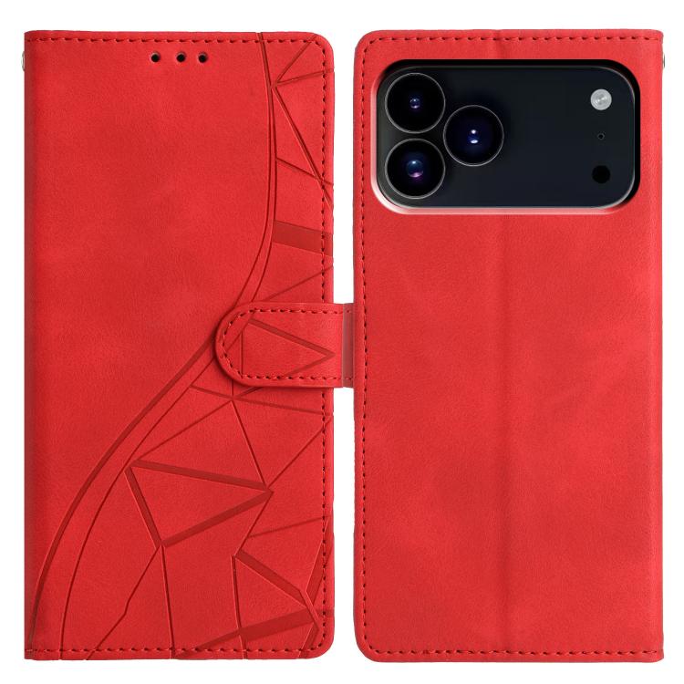 Custodia per telefono in pelle con triangoli in rilievo, For iPhone 18 Pro, For iPhone 18 Pro Max, For iPhone 17 Pro Max, For iPhone 17 Pro