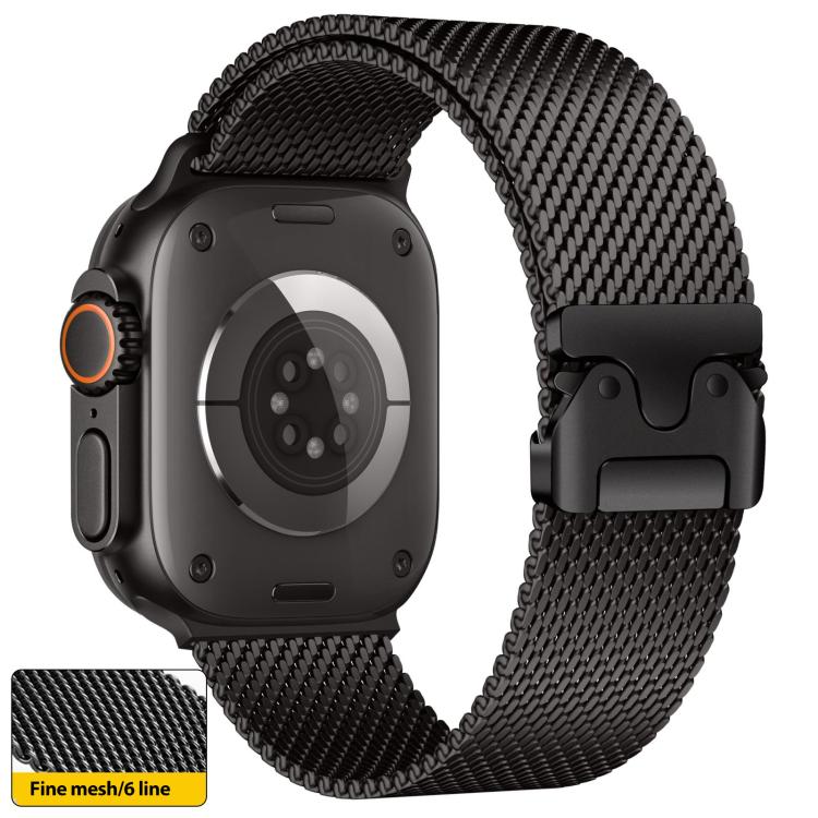Cinturino per orologio xDfind con fibbia a ombrello in maglia milanese fine in acciaio inossidabile, For Apple Watch 46mm / 49mm / 45mm / 44mm Fine Mesh, For Apple Watch 42mm / 41mm / 40mm / 38mm Fine Mesh