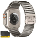Cinturino per orologio xDfind con fibbia a ombrello in maglia milanese fine in acciaio inossidabile, For Apple Watch 46mm / 49mm / 45mm / 44mm Fine Mesh, For Apple Watch 42mm / 41mm / 40mm / 38mm Fine Mesh
