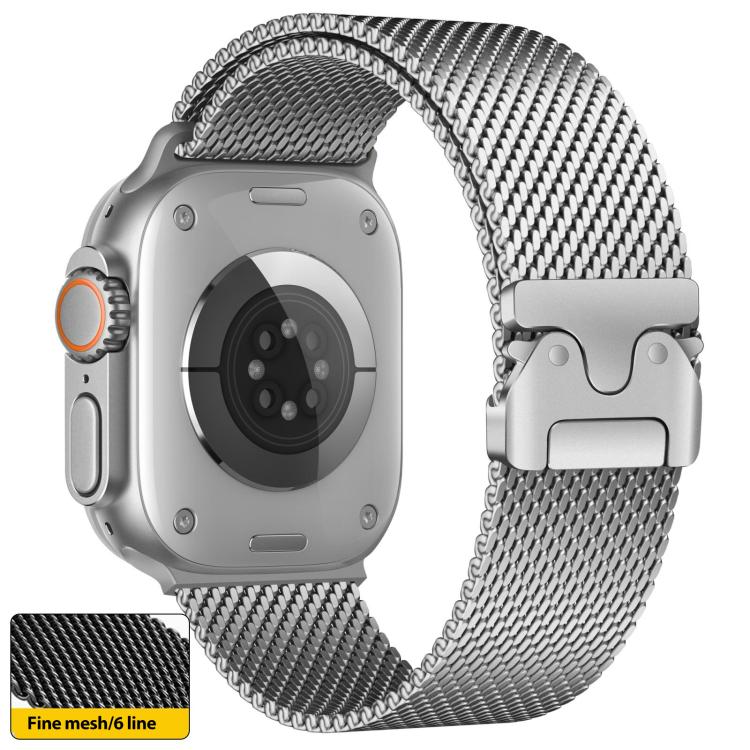 Cinturino per orologio xDfind con fibbia a ombrello in maglia milanese fine in acciaio inossidabile, For Apple Watch 46mm / 49mm / 45mm / 44mm Fine Mesh, For Apple Watch 42mm / 41mm / 40mm / 38mm Fine Mesh
