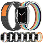 Cinturino per orologio xDfind in nylon a doppia sezione con passante, For Apple Watch 46mm / 49mm / 45mm / 44mm, For Apple Watch 42mm / 41mm / 40mm / 38mm