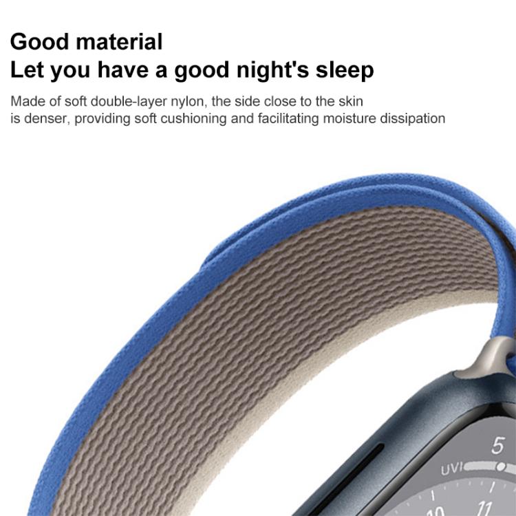 Cinturino per orologio xDfind in nylon a doppia sezione con passante, For Apple Watch 46mm / 49mm / 45mm / 44mm, For Apple Watch 42mm / 41mm / 40mm / 38mm