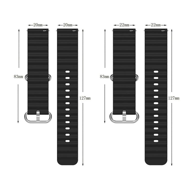 Cinturino per orologio xDfind Ocean Style in silicone tinta unita, 20mm, 22mm