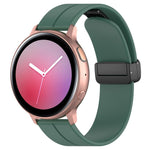Cinturino per orologio in silicone nero con fibbia pieghevole e scanalatura piatta xDfind, 20mm, 22mm