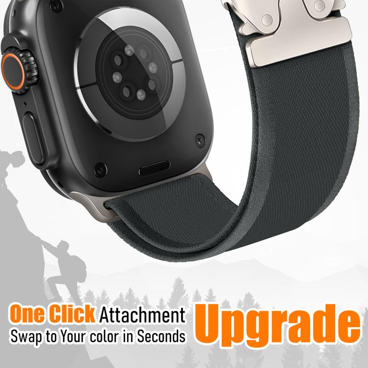 Cinturino per orologio in nylon con fibbia in titanio xDfind e bottone a pressione, For Apple Watch 46mm / 49mm / 45mm / 44mm, For Apple Watch 42mm / 41mm / 40mm / 38mm