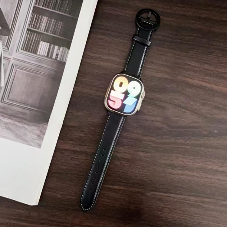 Cinturino per orologio in pelle con fibbia rotonda xDfind, For Apple Watch 46mm / 49mm / 45mm / 44mm, For Apple Watch 42mm / 41mm / 40mm / 38mm