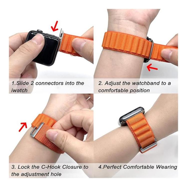 Cinturino per orologio in nylon xDfind Aline, For Apple Watch 46mm / 49mm / 45mm / 44mm, For Apple Watch 42mm / 41mm / 40mm / 38mm