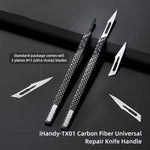 Manico universale per coltello QianLi TX01 in fibra di carbonio, antistatico e non magnetico., QianLi TX01