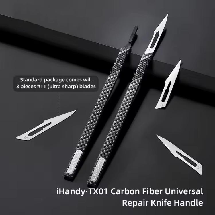 Manico universale per coltello QianLi TX01 in fibra di carbonio, antistatico e non magnetico., QianLi TX01