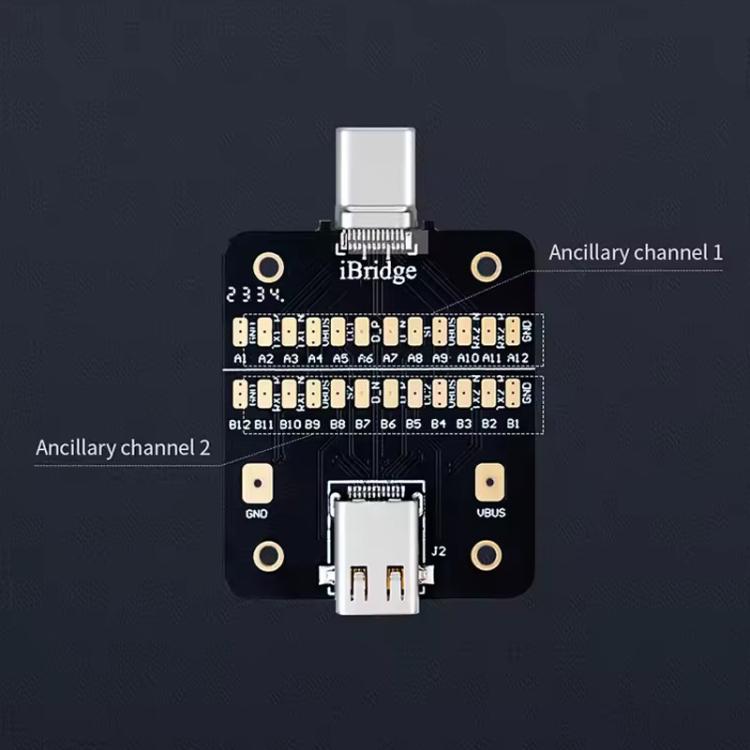 Scheda epitassiale di ricarica con connettore posteriore QianLi iBridge e rilevamento DNDP., Type-C, 8 Pin