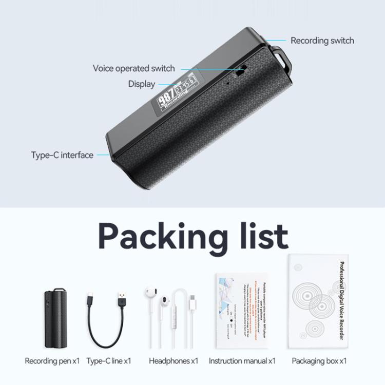 JNN Q70P Display OLED, magnetico, riduzione del rumore, registrazione vocale, penna, supporto per il controllo tramite app, 8GB, 16GB, 32GB, 64GB, 128GB