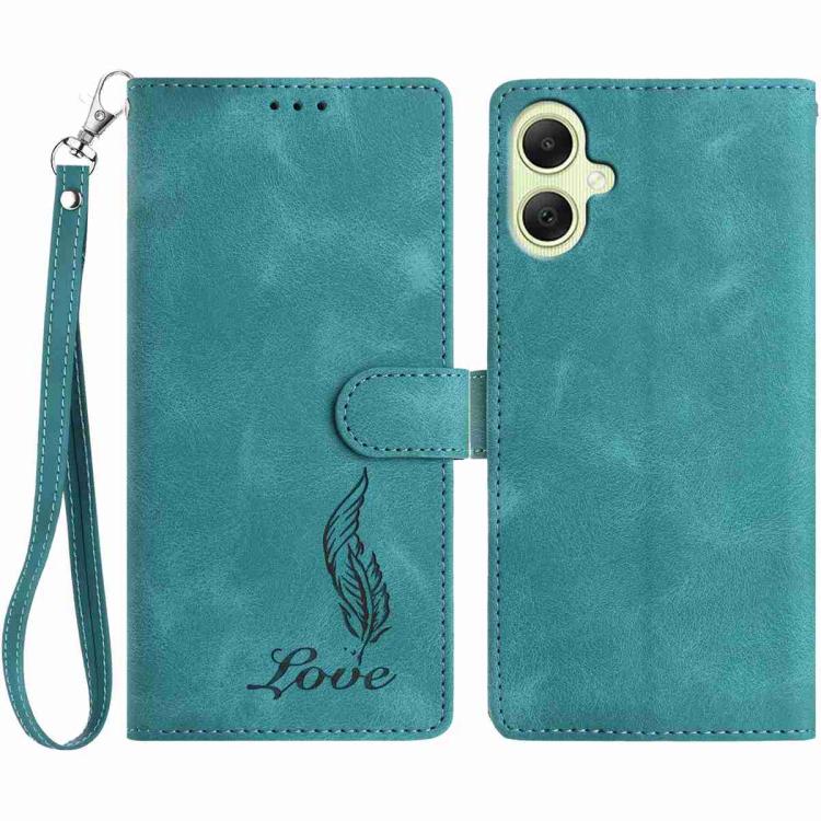 Custodia per telefono in similpelle con effetto piuma goffrato, piacevole al tatto., For Samsung Galaxy A57 5G, For Samsung Galaxy A37 5G, For Samsung Galaxy A06 5G