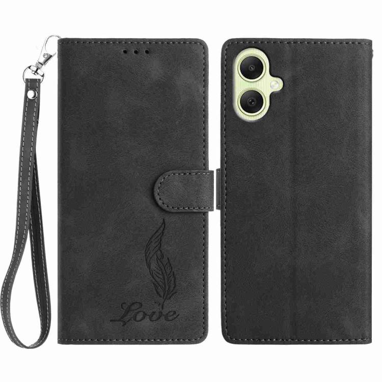 Custodia per telefono in similpelle con effetto piuma goffrato, piacevole al tatto., For Samsung Galaxy A57 5G, For Samsung Galaxy A37 5G, For Samsung Galaxy A06 5G