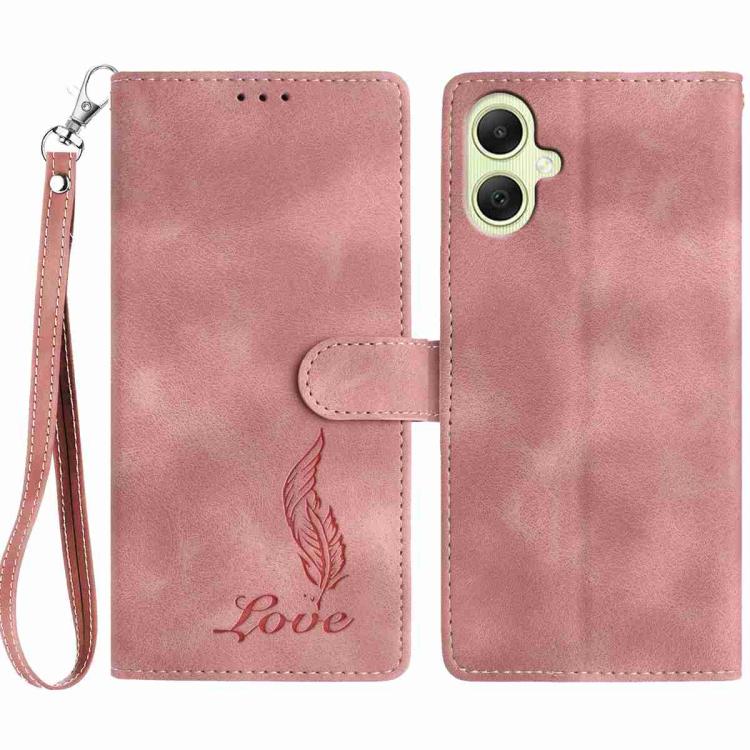 Custodia per telefono in similpelle con effetto piuma goffrato, piacevole al tatto., For Samsung Galaxy A16 4G, For Samsung Galaxy A06 4G, For Samsung Galaxy A15 5G