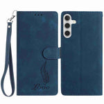 Custodia per telefono in similpelle con effetto piuma goffrato, piacevole al tatto., For Samsung Galaxy A55 5G, For Samsung Galaxy A35 5G, For Samsung Galaxy A25 5G