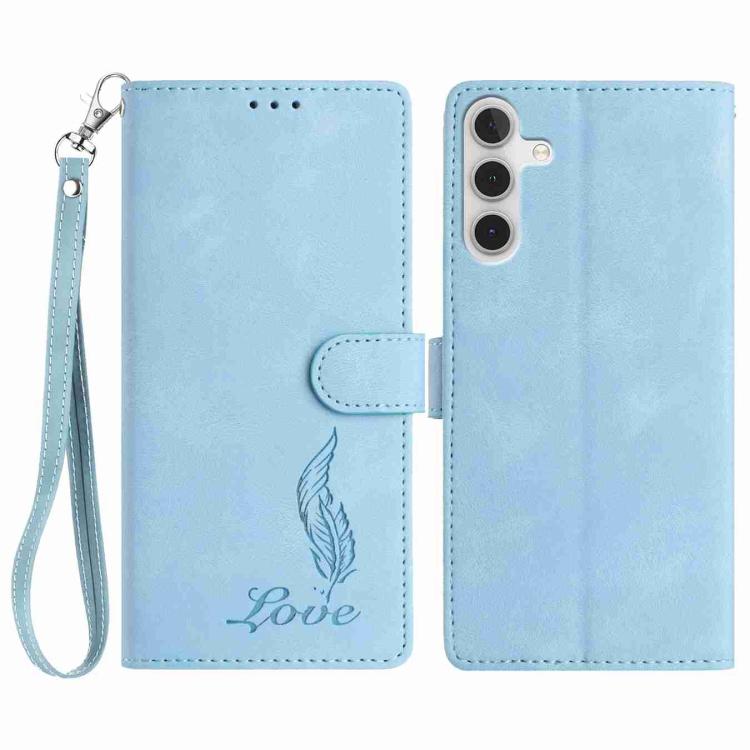 Custodia per telefono in similpelle con effetto piuma goffrato, piacevole al tatto., For Samsung Galaxy A55 5G, For Samsung Galaxy A35 5G, For Samsung Galaxy A25 5G
