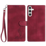 Custodia per telefono in similpelle con effetto piuma goffrato, piacevole al tatto., For Samsung Galaxy A55 5G, For Samsung Galaxy A35 5G, For Samsung Galaxy A25 5G