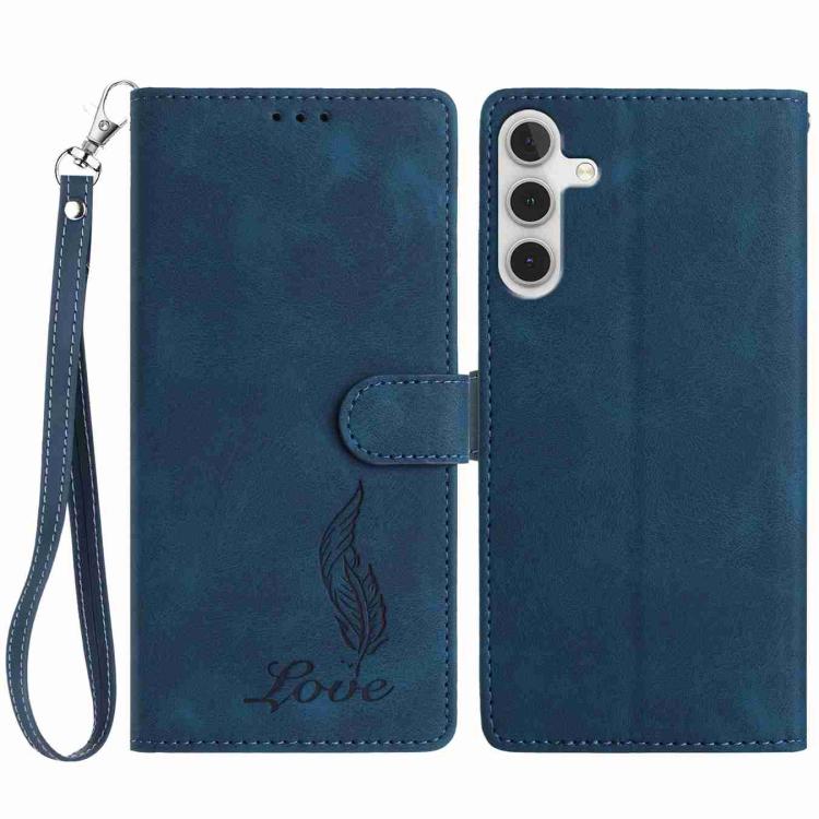 Custodia per telefono in similpelle con effetto piuma goffrato, piacevole al tatto., For Samsung Galaxy A24 4G, For Samsung Galaxy A23 5G, For Samsung Galaxy A34 5G