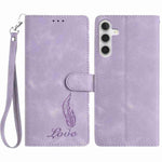 Custodia per telefono in similpelle con effetto piuma goffrato, piacevole al tatto., For Samsung Galaxy A54 5G, For Samsung Galaxy A14 5G, For Samsung Galaxy A04s / A13 5G
