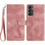 Custodia per telefono in similpelle con effetto piuma goffrato, piacevole al tatto., For Samsung Galaxy A54 5G, For Samsung Galaxy A14 5G, For Samsung Galaxy A04s / A13 5G