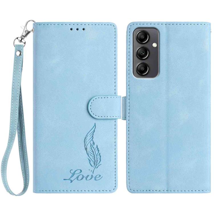 Custodia per telefono in similpelle con effetto piuma goffrato, piacevole al tatto., For Samsung Galaxy A54 5G, For Samsung Galaxy A14 5G, For Samsung Galaxy A04s / A13 5G