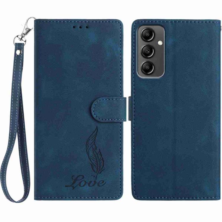 Custodia per telefono in similpelle con effetto piuma goffrato, piacevole al tatto., For Samsung Galaxy A54 5G, For Samsung Galaxy A14 5G, For Samsung Galaxy A04s / A13 5G