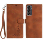 Custodia per telefono in similpelle con effetto piuma goffrato, piacevole al tatto., For Samsung Galaxy A54 5G, For Samsung Galaxy A14 5G, For Samsung Galaxy A04s / A13 5G
