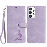 Custodia per telefono in similpelle con effetto piuma goffrato, piacevole al tatto., For Samsung Galaxy A73, For Samsung Galaxy A03 Core, For Samsung Galaxy A33 5G