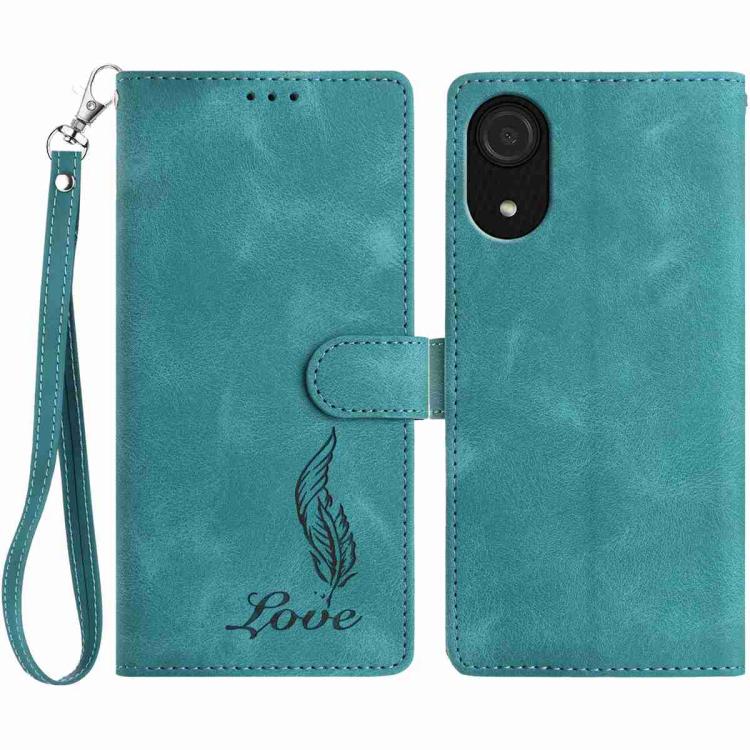 Custodia per telefono in similpelle con effetto piuma goffrato, piacevole al tatto., For Samsung Galaxy A73, For Samsung Galaxy A03 Core, For Samsung Galaxy A33 5G
