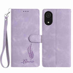 Custodia per telefono in similpelle con effetto piuma goffrato, piacevole al tatto., For Samsung Galaxy A73, For Samsung Galaxy A03 Core, For Samsung Galaxy A33 5G