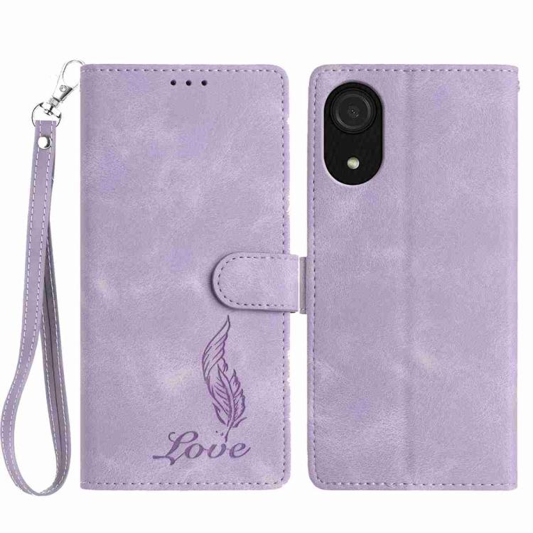 Custodia per telefono in similpelle con effetto piuma goffrato, piacevole al tatto., For Samsung Galaxy A73, For Samsung Galaxy A03 Core, For Samsung Galaxy A33 5G