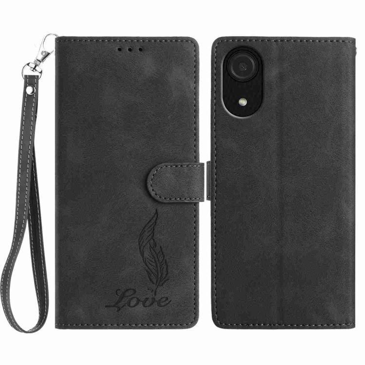 Custodia per telefono in similpelle con effetto piuma goffrato, piacevole al tatto., For Samsung Galaxy A73, For Samsung Galaxy A03 Core, For Samsung Galaxy A33 5G