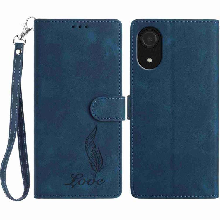 Custodia per telefono in similpelle con effetto piuma goffrato, piacevole al tatto., For Samsung Galaxy A73, For Samsung Galaxy A03 Core, For Samsung Galaxy A33 5G