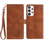 Custodia per telefono in similpelle con effetto piuma goffrato, piacevole al tatto., For Samsung Galaxy A73, For Samsung Galaxy A03 Core, For Samsung Galaxy A33 5G